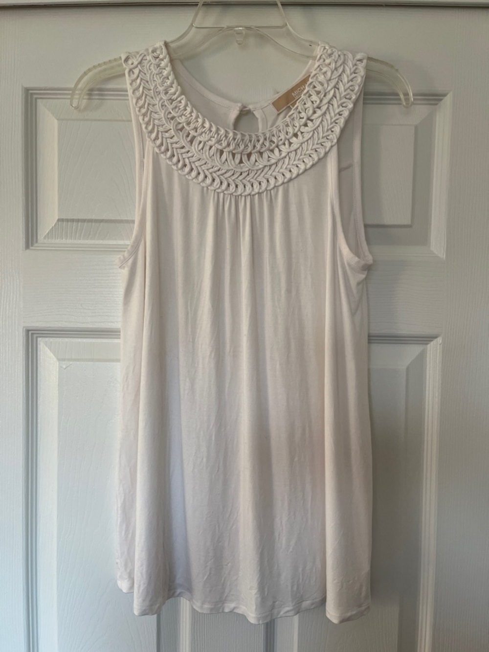 Michael Kors Braided Neckline Sleeveless Top